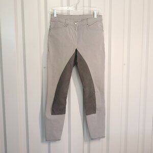 Cavallo Corona Womens Full Seat Breeches Gray Silver Embroidered Pockets Size 26